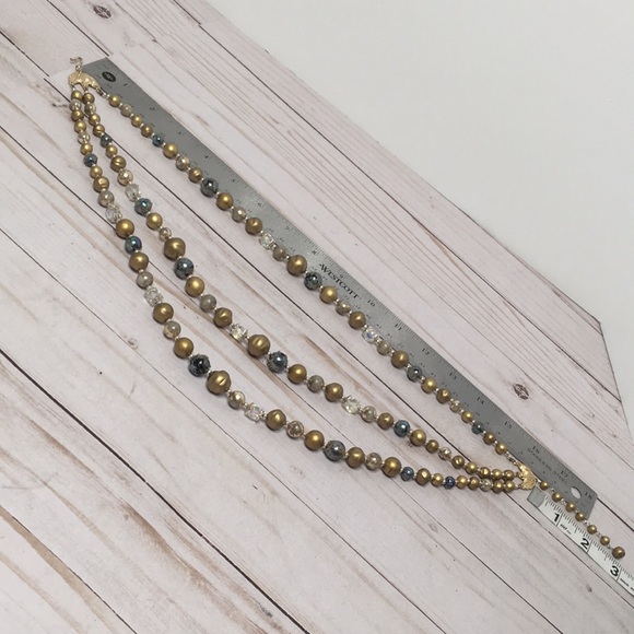 necklace vintage beaded style marked Japan gold multi strand - Picture 11 of 13